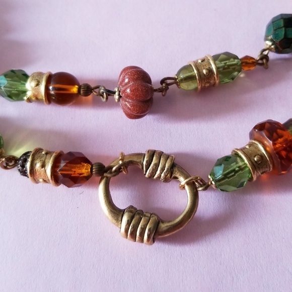 Double layer beaded necklace! Sunstone tiger's eye - Picture 4 of 5